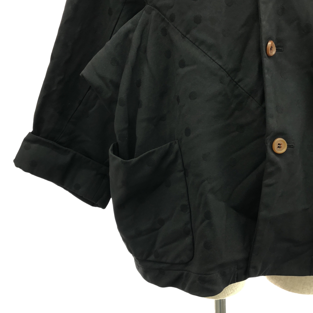 COMME des GARCONS COMME des GARCONS / コムコム ポリエステル 縮絨 変形 ドット ジャガード パッチ ジャケット / 総裏地
