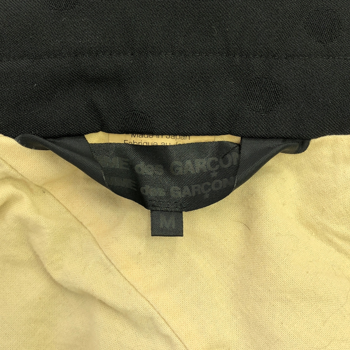 COMME des GARCONS COMME des GARCONS / コムコム ポリエステル 縮絨 変形 ドット ジャガード パッチ ジャケット / 総裏地