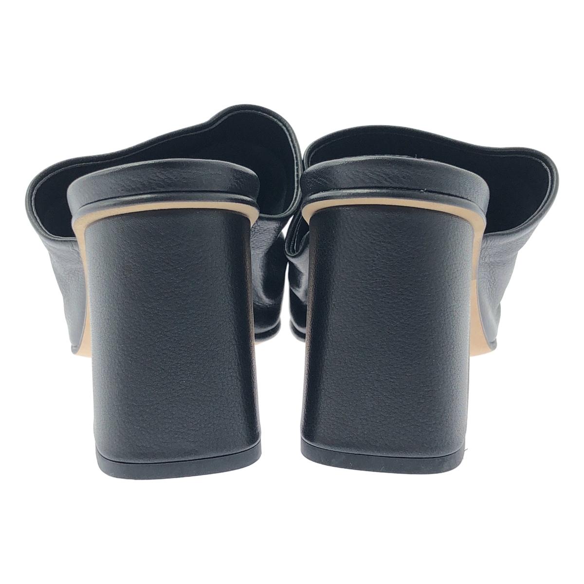 Fabio Rusconi / ファビオルスコーニ レザー スクエアトゥ チャンキーヒール サンダル