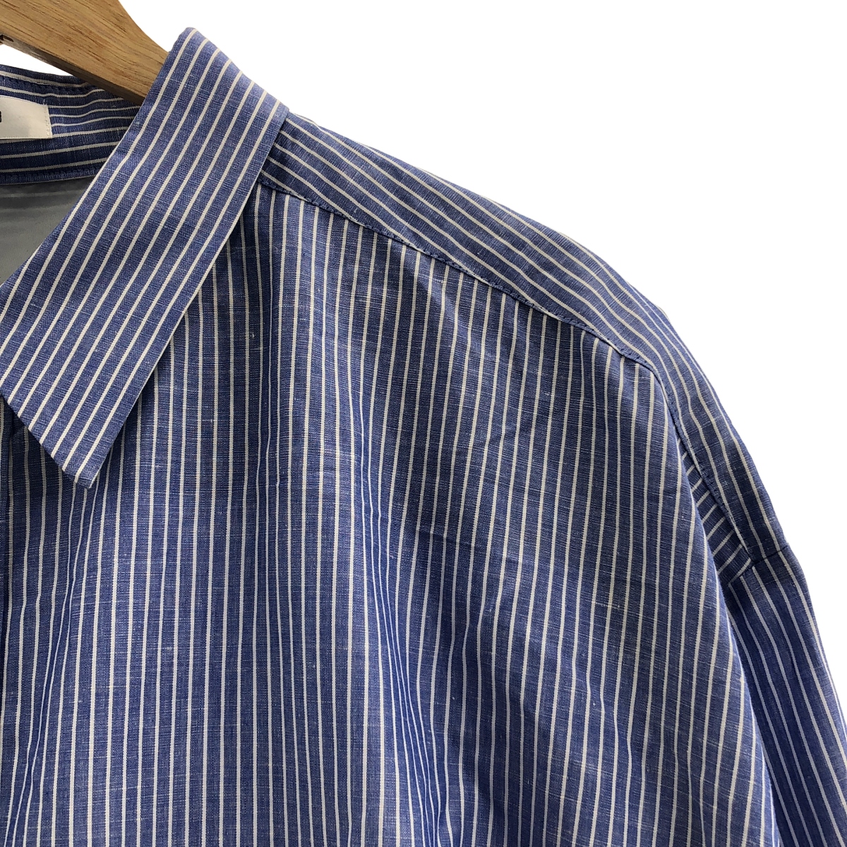 NAKAGAMI / ナカガミ ストライプ シャツ ギャザー ロングワンピース