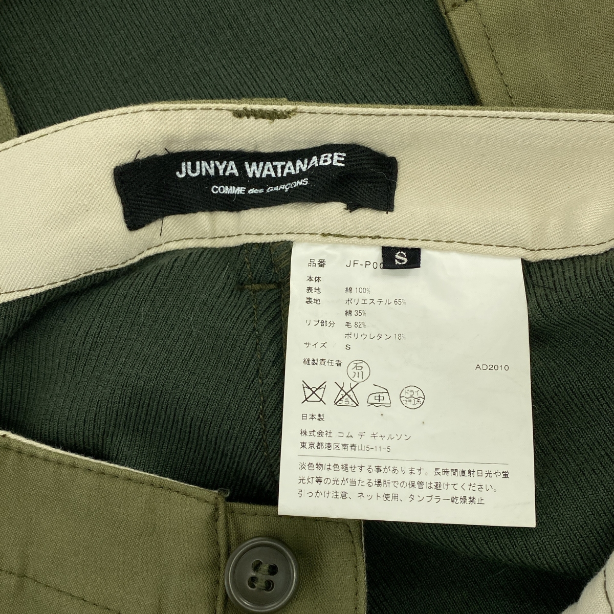 JUNYA WATANABE COMME des GARCONS / ジュンヤワタナベ 異素材 ドッキング  ニット ミリタリー カーゴパンツ