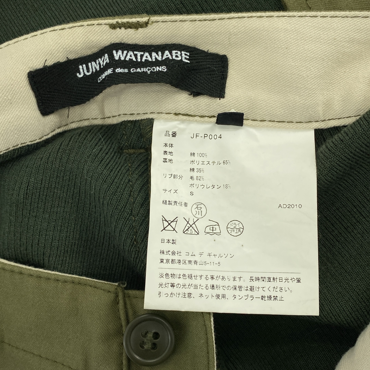 JUNYA WATANABE COMME des GARCONS / ジュンヤワタナベ 異素材 ドッキング  ニット ミリタリー カーゴパンツ