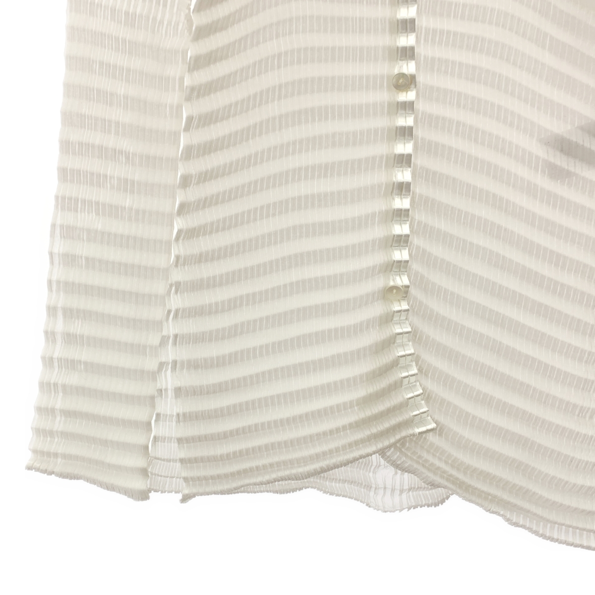 ISSEY MIYAKE / イッセイミヤケ タイ付き 立体 プリーツ シアー シャツ