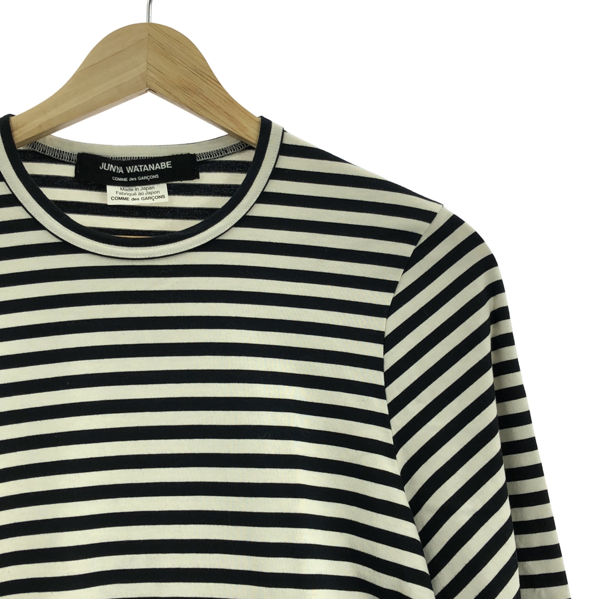 JUNYA WATANABE COMME des GARCONS / ジュンヤワタナベ 異素材切替 ボーダー バルーン ロング カットソー