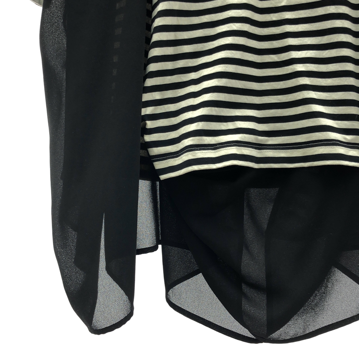 JUNYA WATANABE COMME des GARCONS / ジュンヤワタナベ 異素材切替 ボーダー バルーン ロング カットソー