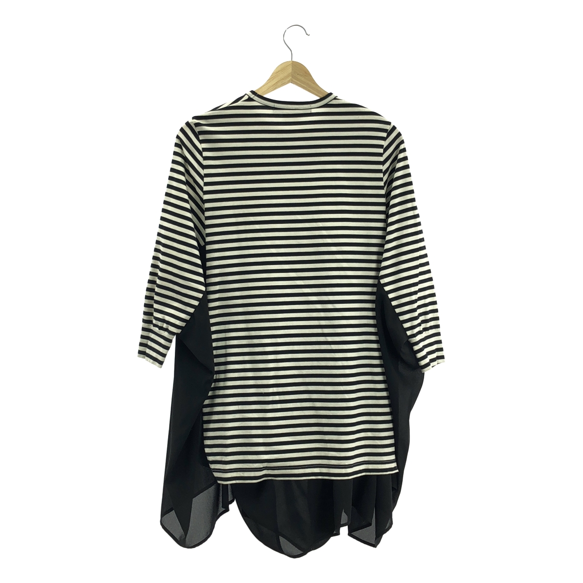 JUNYA WATANABE COMME des GARCONS / ジュンヤワタナベ 異素材切替 ボーダー バルーン ロング カットソー