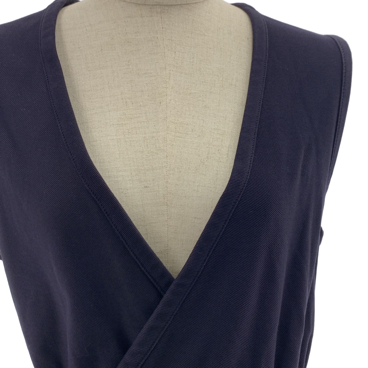 MADISON BLUE / マディソンブルー ツイルコットン ノースリーブ カシュクール ワンピース