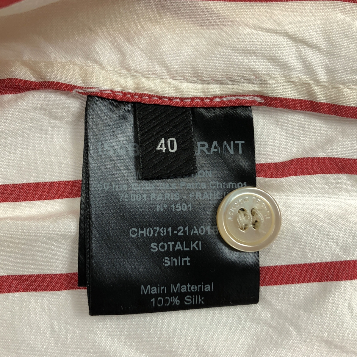 ISABEL MARANT / イザベルマラン SOTALKI Shirt シルク ストライプシャツ
