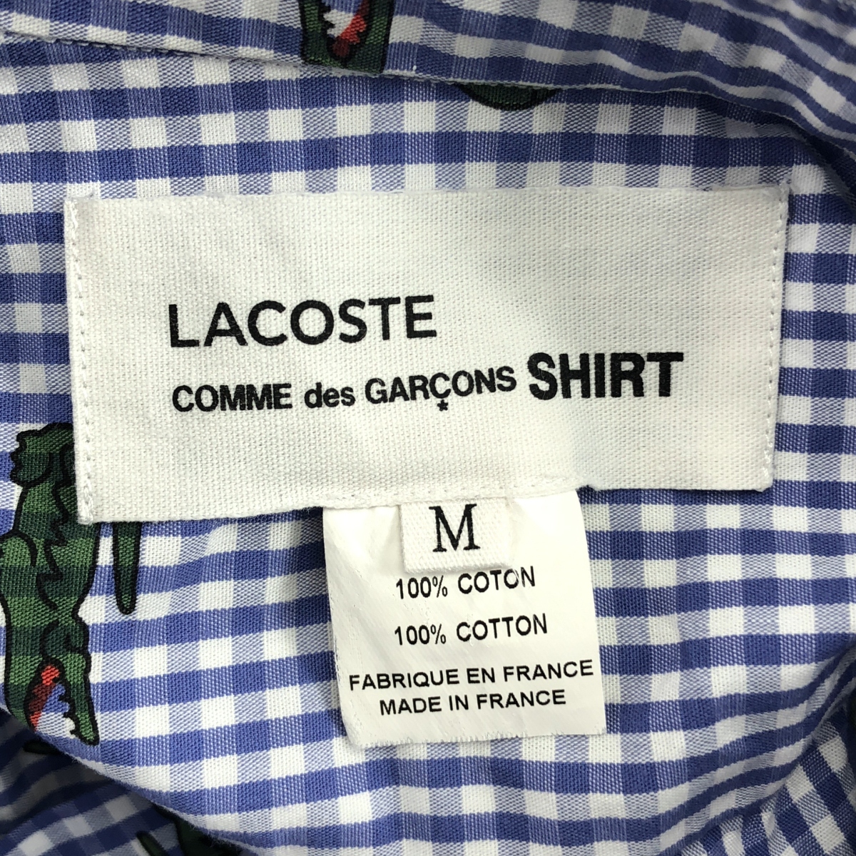 COMME des GARCONS SHIRT / コムデギャルソンシャツ × LACOSTE / ラコステ ギンガムチェック 総柄 変形 ねじれ シャツ