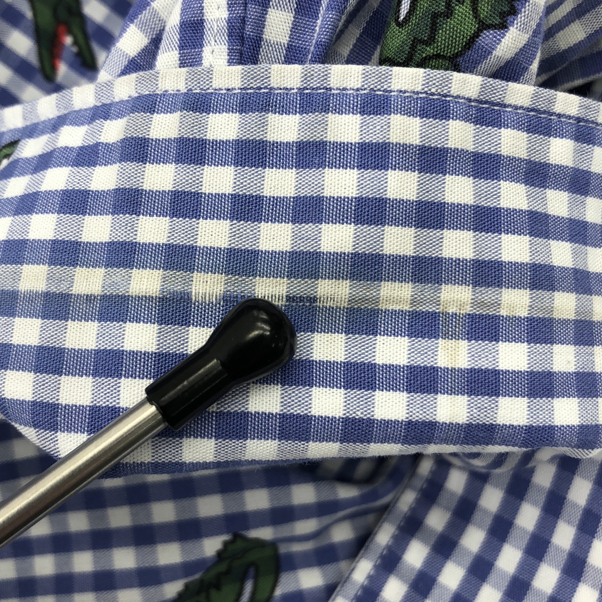 COMME des GARCONS SHIRT / コムデギャルソンシャツ × LACOSTE / ラコステ ギンガムチェック 総柄 変形 ねじれ シャツ