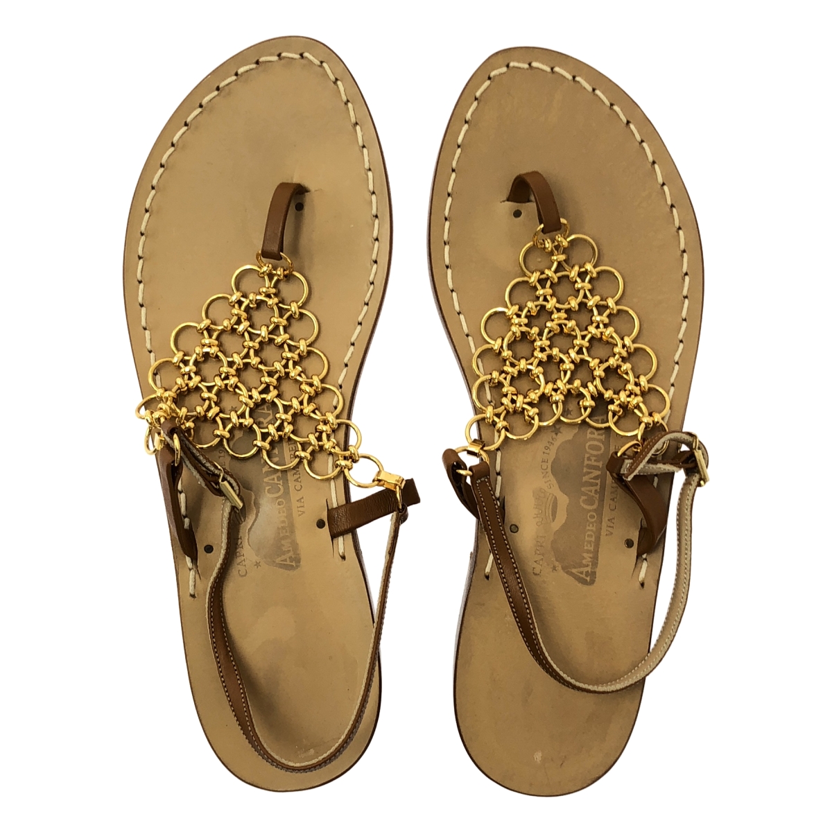 その他 カプリ レザー ストラップ サンダル