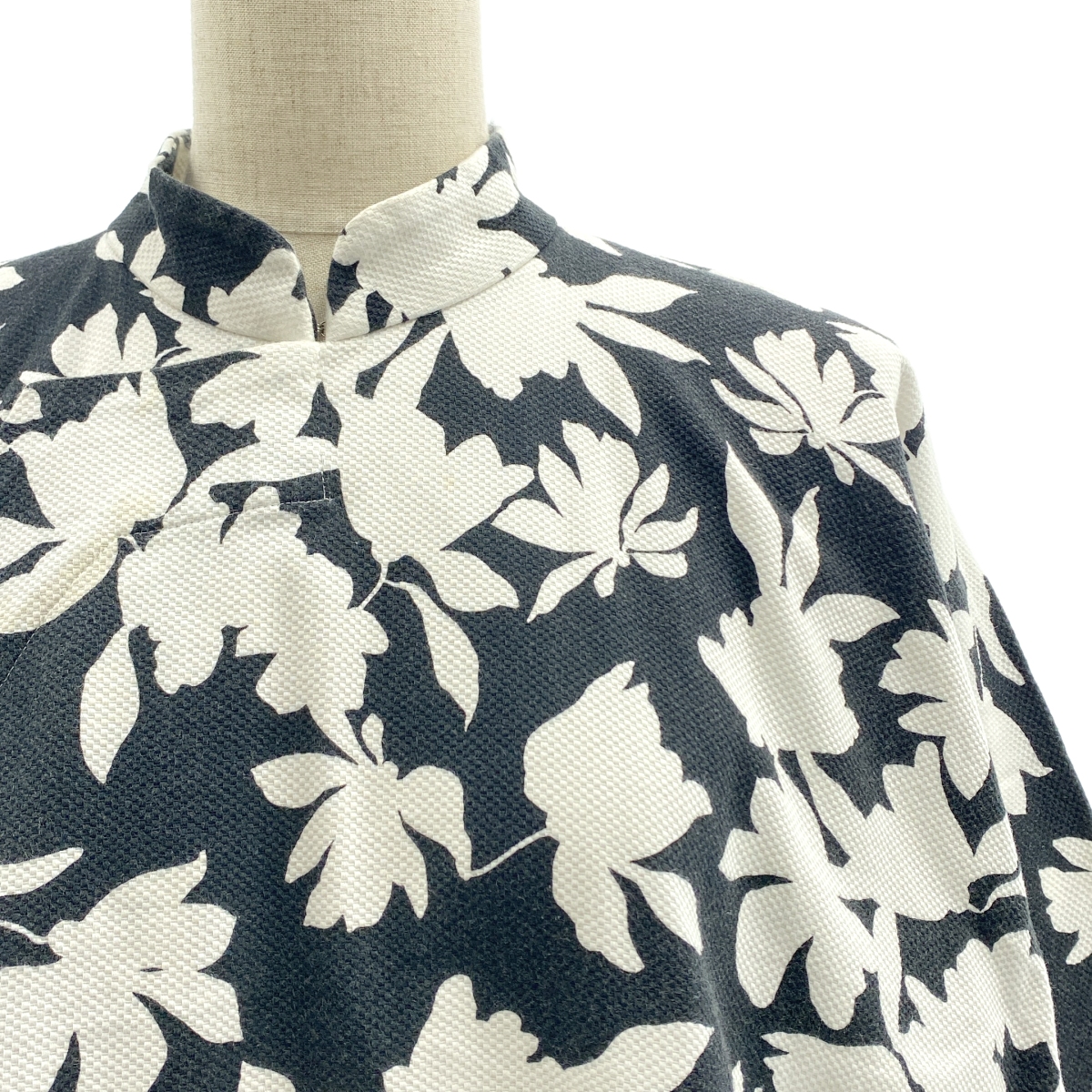 COMME des GARCONS COMME des GARCONS / コムコム コットン 総柄 スタンドネック チャイナ ワンピース