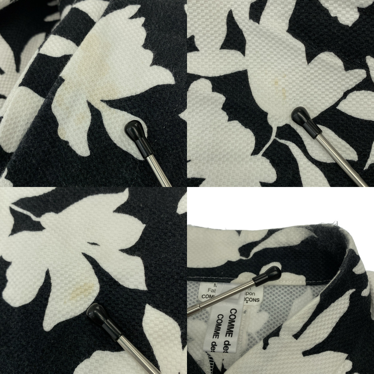 COMME des GARCONS COMME des GARCONS / コムコム コットン 総柄 スタンドネック チャイナ ワンピース