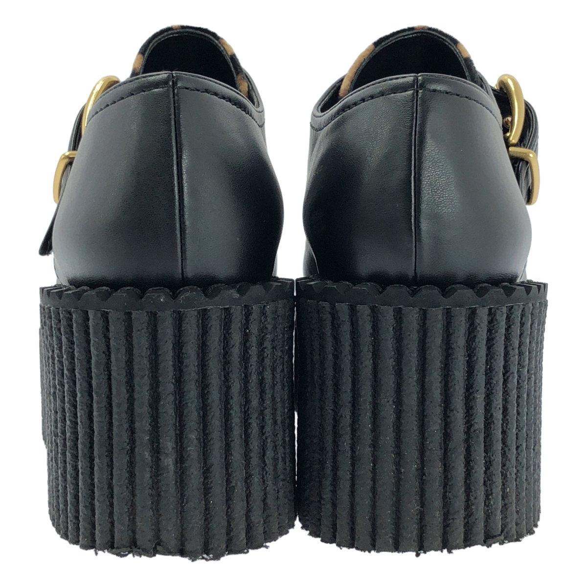 STELLA McCARTNEY / ステラマッカートニー レザー レオパードプラットフォームシューズ