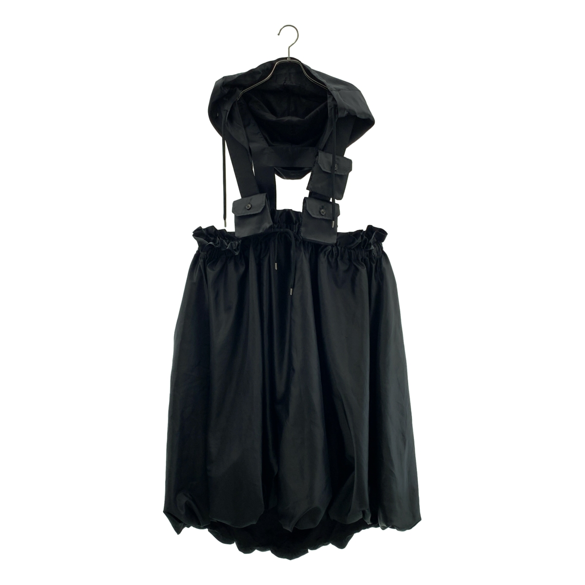 noir kei ninomiya / ノワールケイニノミヤ ポリエステル 変形 マルチポケット ドローストリング ギャザー ボリューム ワンピース フーディ