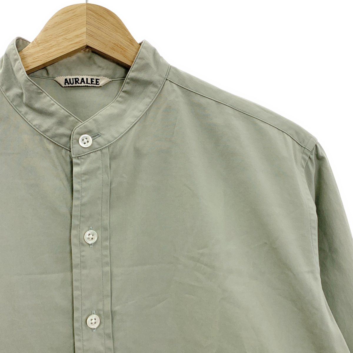 AURALEE / オーラリー WASHED FINX TWILL SHIRTS / バンドカラー シャツ