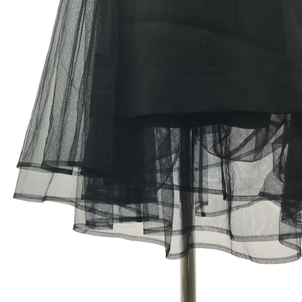 noir kei ninomiya / ノワールケイニノミヤ チュール切替 サイドベルト ロングスカート