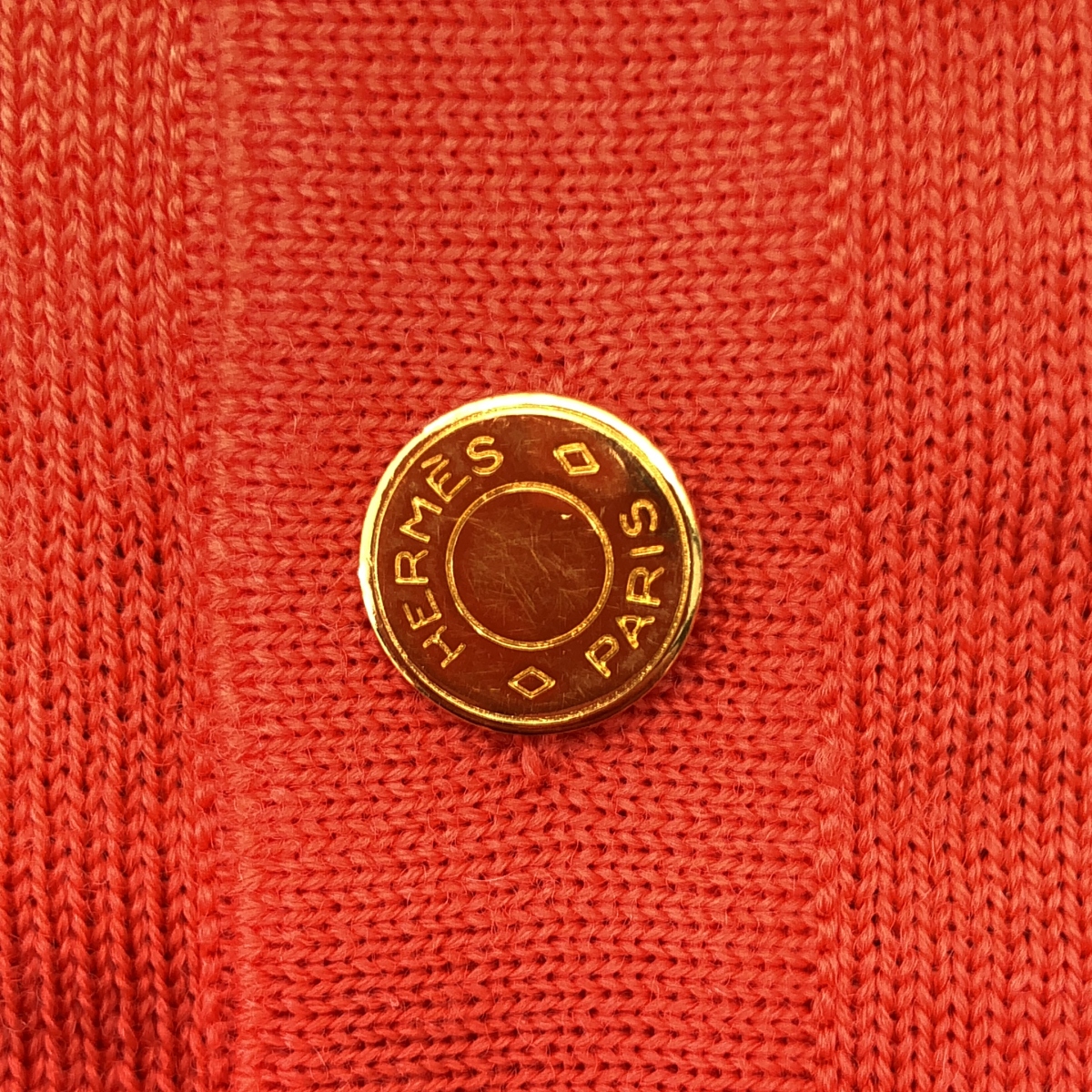 HERMES / エルメス LES FETES DU ROI SOLEIL 太陽王の祝典 / シルクスカーフ 切替 ウールニット バックセリアボタン