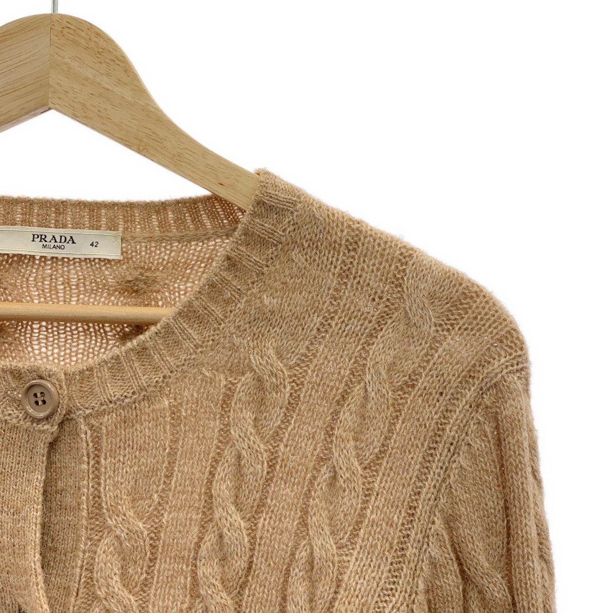 PRADA / プラダ ウール ケーブル ニット カーディガン