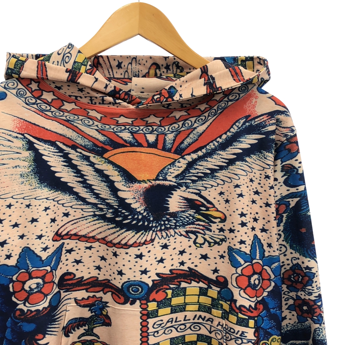 TALKING ABOUT THE ABSTRACTION / トーキングアバウトジアブストラククション 総柄 転写 ストレッチ プルオーバー フーディ