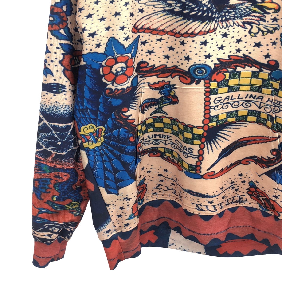 TALKING ABOUT THE ABSTRACTION / トーキングアバウトジアブストラククション 総柄 転写 ストレッチ プルオーバー フーディ