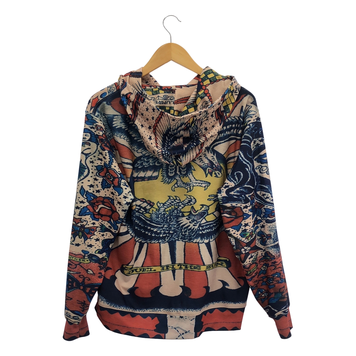 TALKING ABOUT THE ABSTRACTION / トーキングアバウトジアブストラククション 総柄 転写 ストレッチ プルオーバー フーディ