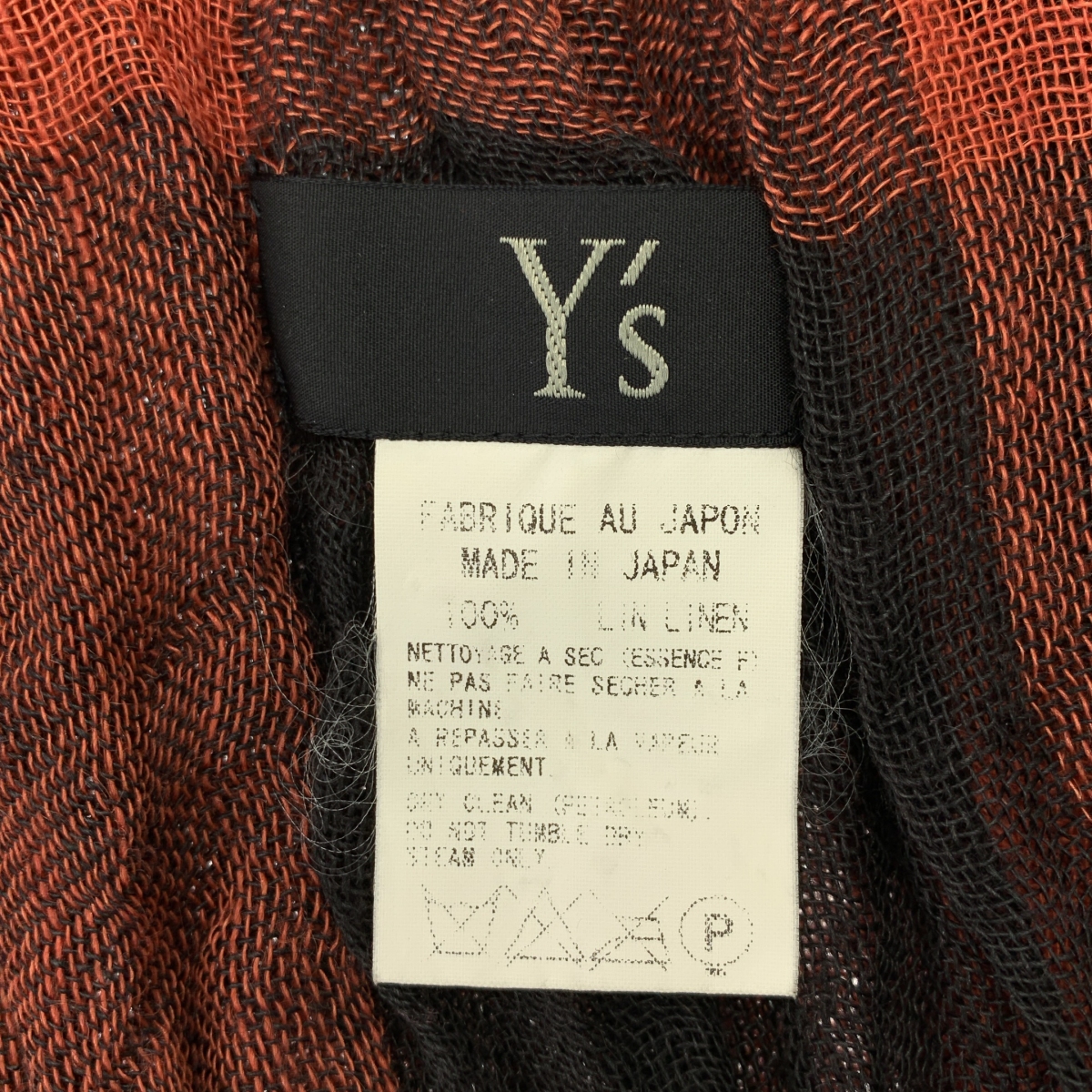 Y's / ワイズヨウジヤマモト リネン チェック ストール