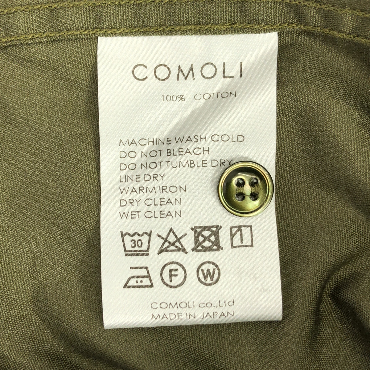 COMOLI / コモリ Band color shirt コットン バンドカラーシャツ