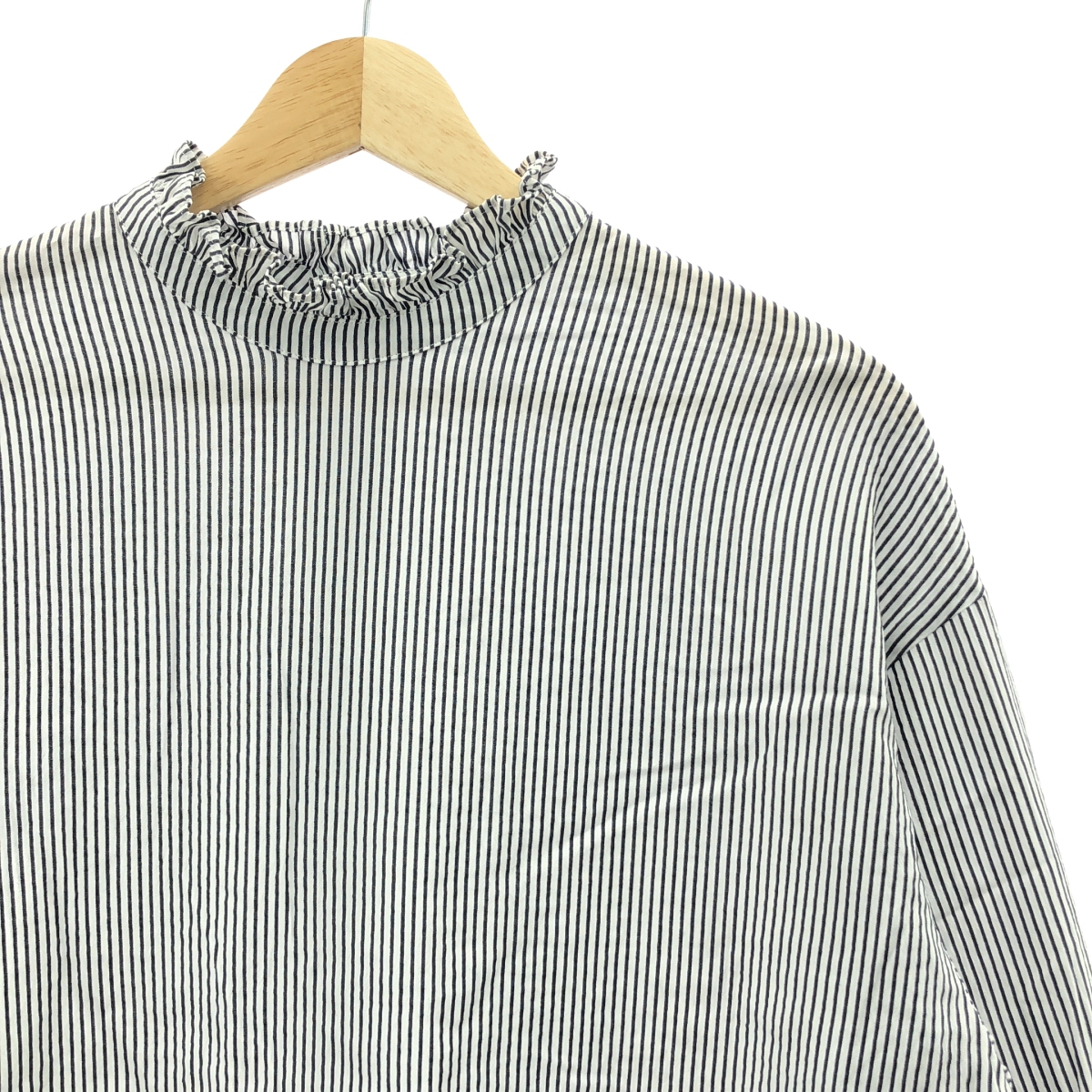 Spick and Span / スピックアンドスパン フリルカラーストライプシャツ
