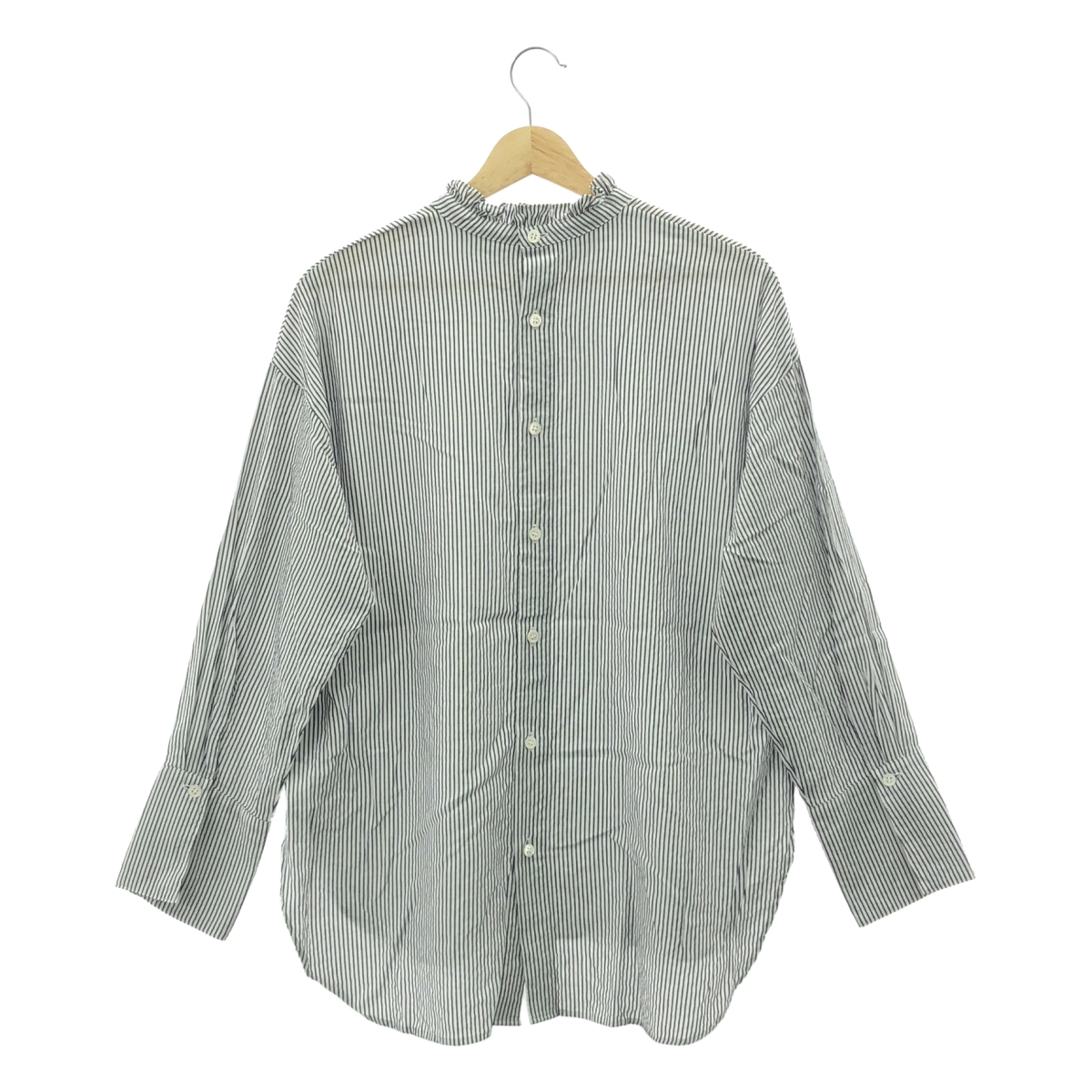 Spick and Span / スピックアンドスパン フリルカラーストライプシャツ