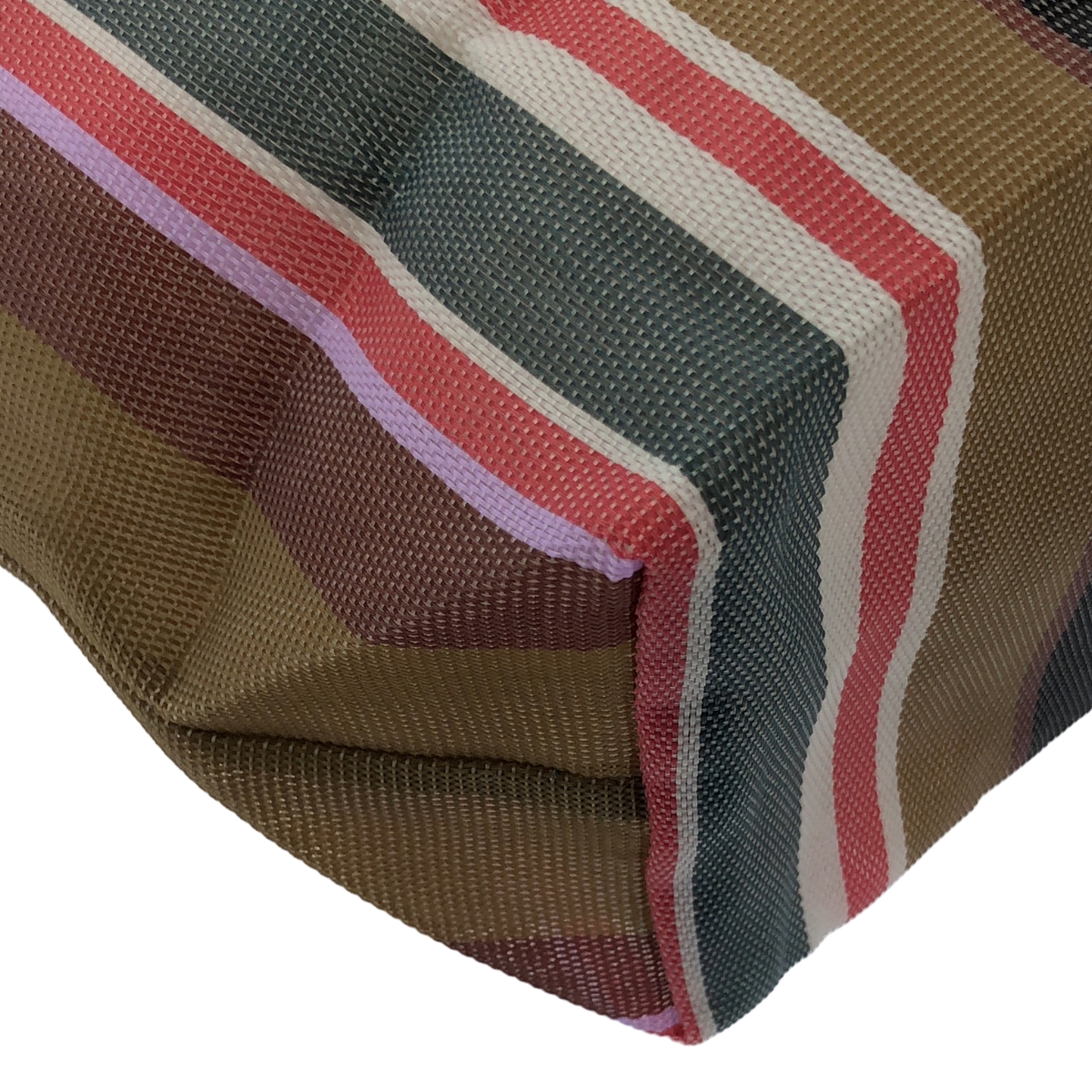 MARNI / マルニ レザーハンドル フラワーカフェ ストライプ トートバッグ