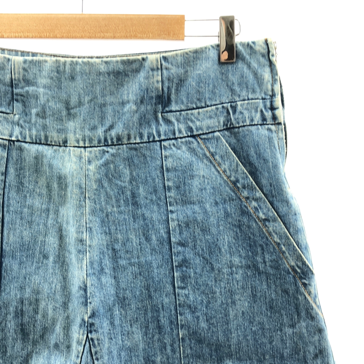 Chloe / クロエ ヴィンテージ加工 サイドジップ デニム スカート