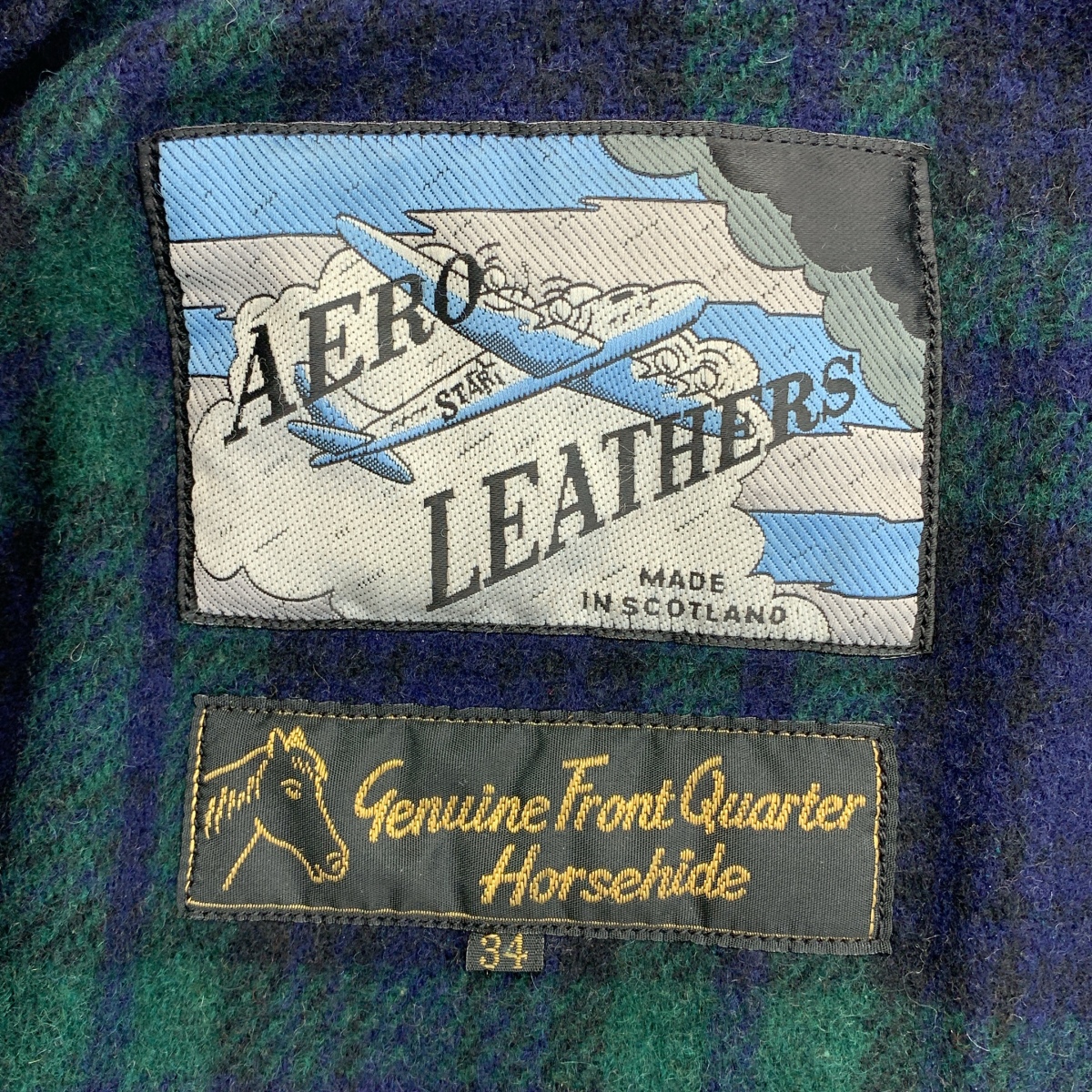 AEROLEATHER / エアロレザー Genuine Front Quarter Horsehide / ホースハイド レザー ダブル ライダース ジャケット / 総裏地