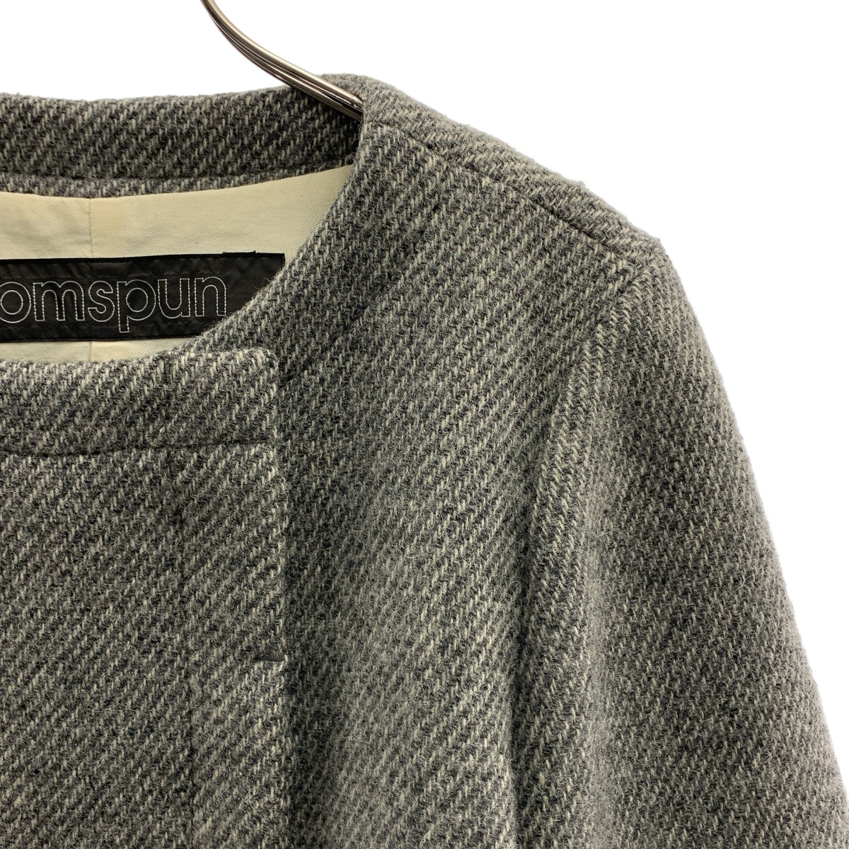 homspun / ホームスパン ウール ノーカラーコート