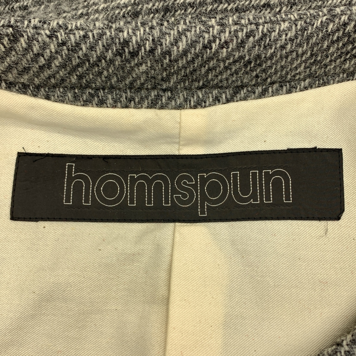 homspun / ホームスパン ウール ノーカラーコート