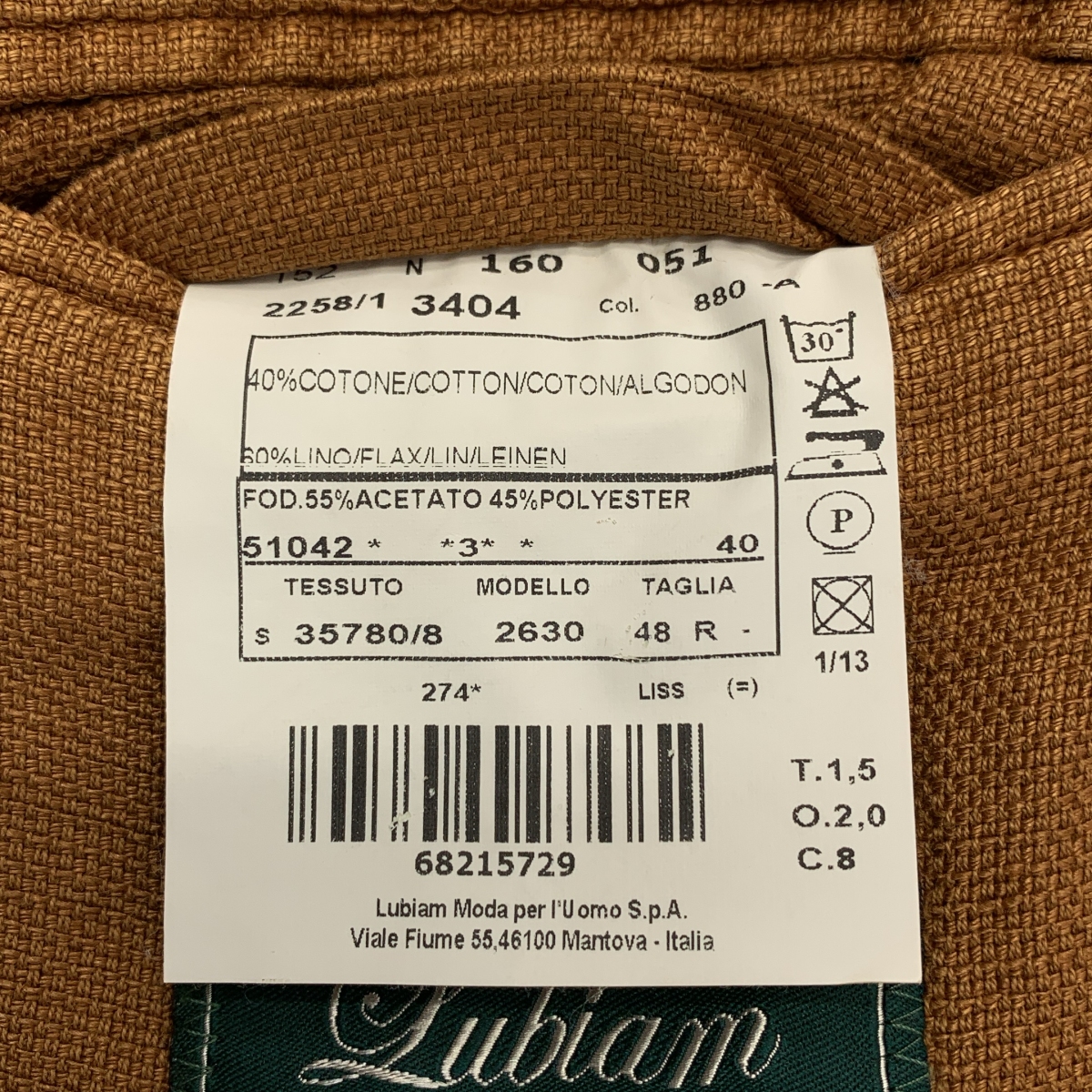 Lubiam / ルビアム コットン リネン ホップサック 3B テーラードジャケット