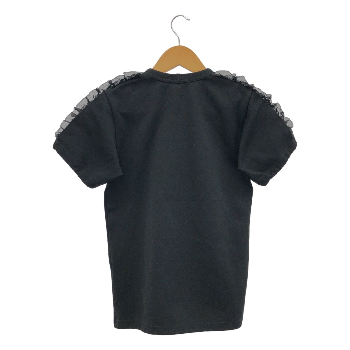 COMME des GARCONS / コムデギャルソン ポリエステル 製品染め レースフリル装飾 サイドラインスリーブ カットソー