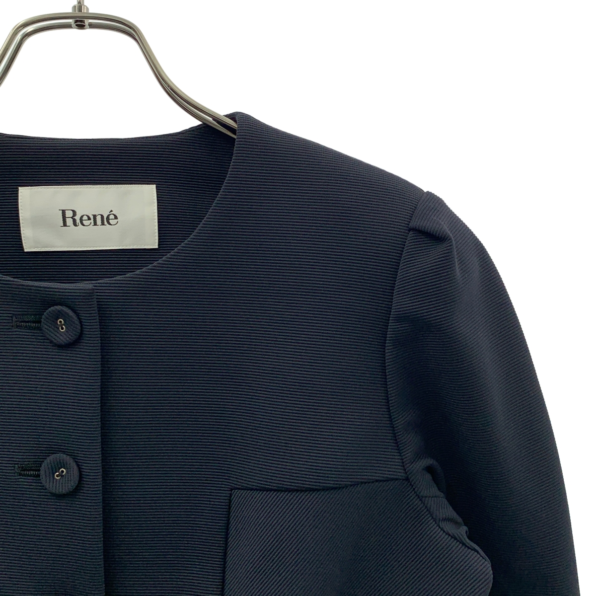 Rene / ルネ ストレッチ ノーカラージャケット