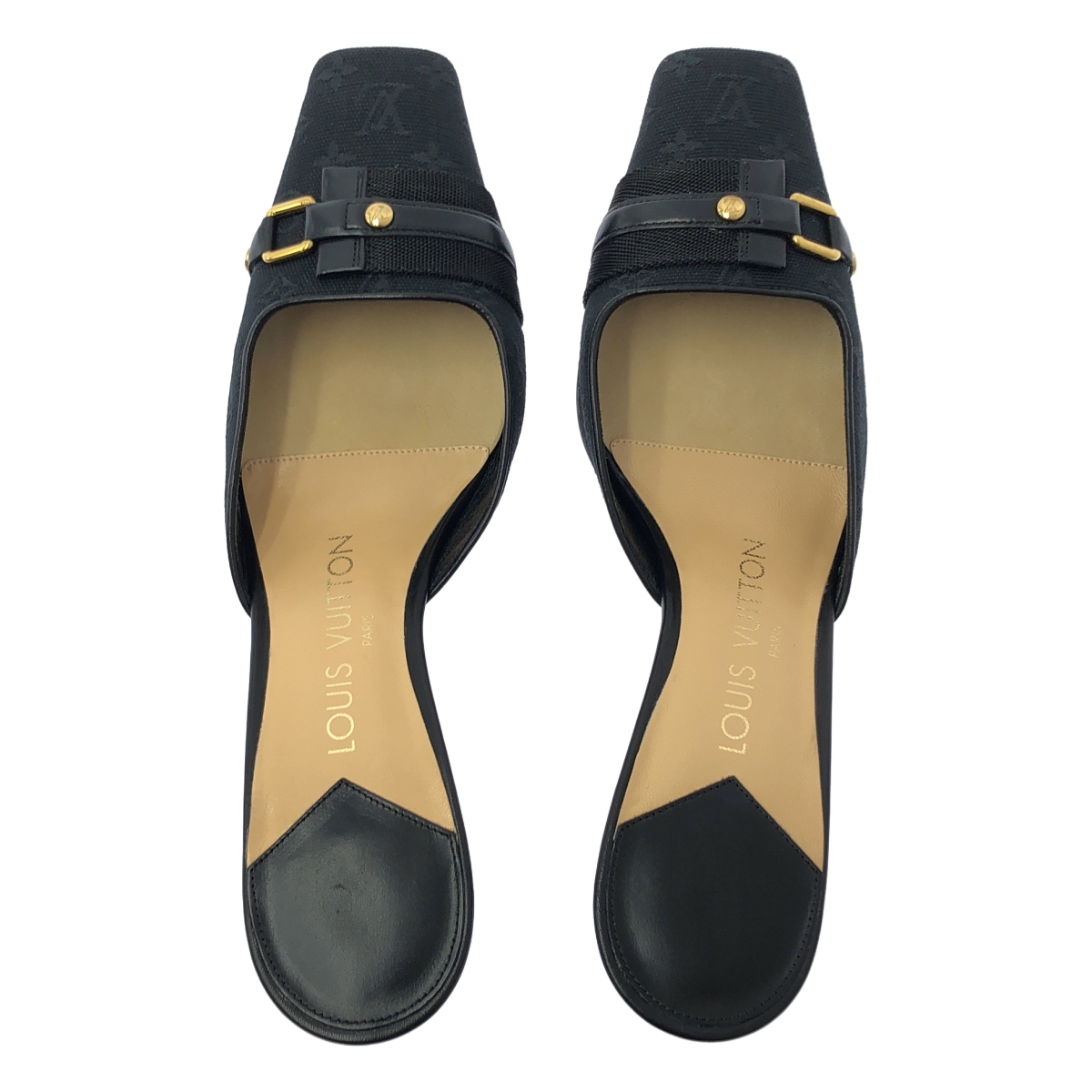 Louis Vuitton / ルイヴィトン モノグラム キャンバス スクエアトゥ ヒールサンダル