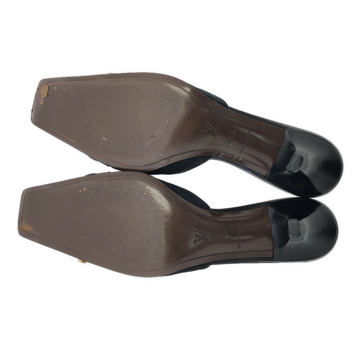 Louis Vuitton / ルイヴィトン モノグラム キャンバス スクエアトゥ ヒールサンダル