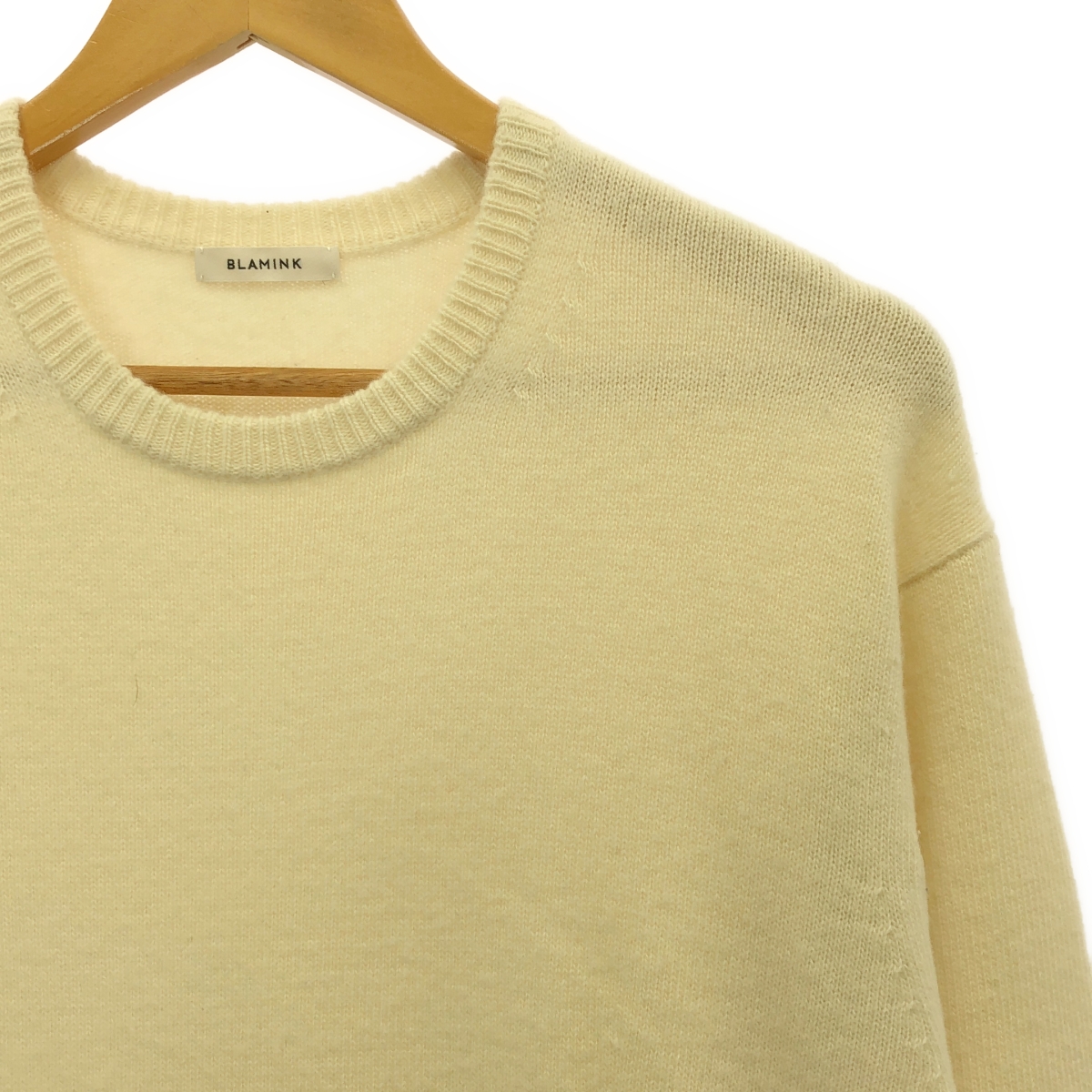 BLAMINK / ブラミンク ウールカシミヤ 7ゲージ クルーネック ニットワンピース