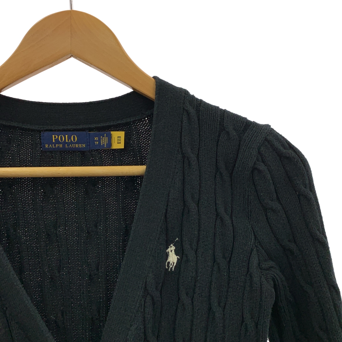 POLO RALPH LAUREN / ポロラルフローレン コットン Vネック ケーブル ニットカーディガン