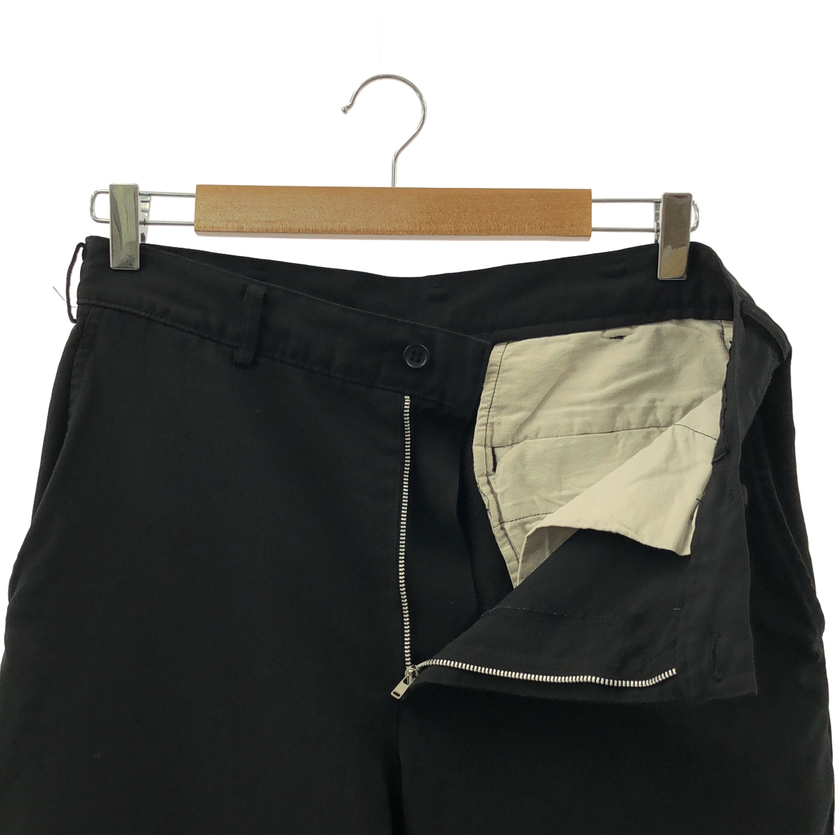 BLACK COMME des GARCONS / ブラックコムデギャルソン ポリ縮絨 ジップデザイン パンツ