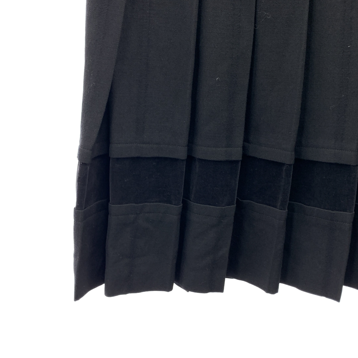 COMME des GARCONS / コムデギャルソン ウール ベロア切替 プリーツスカート