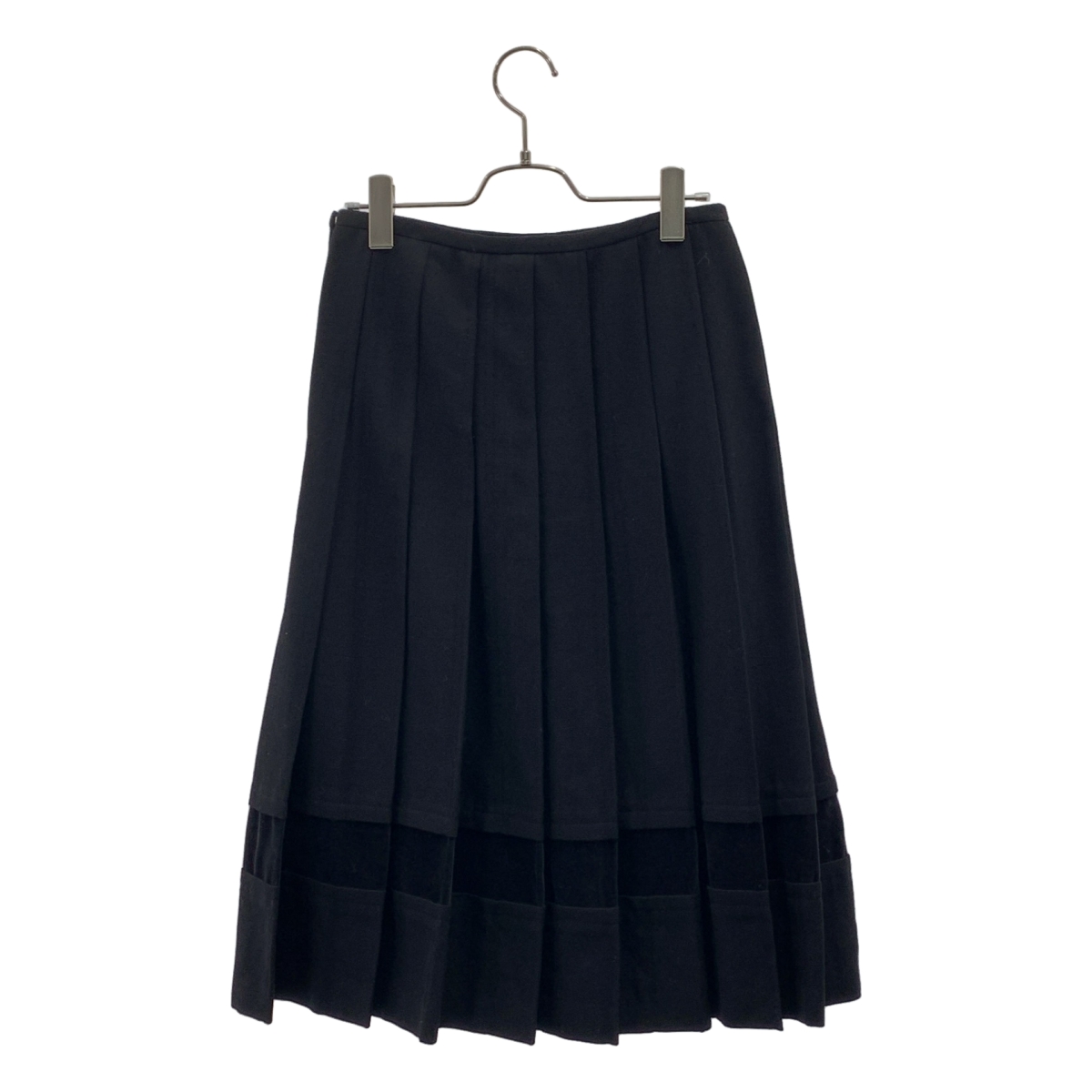 COMME des GARCONS / コムデギャルソン ウール ベロア切替 プリーツスカート