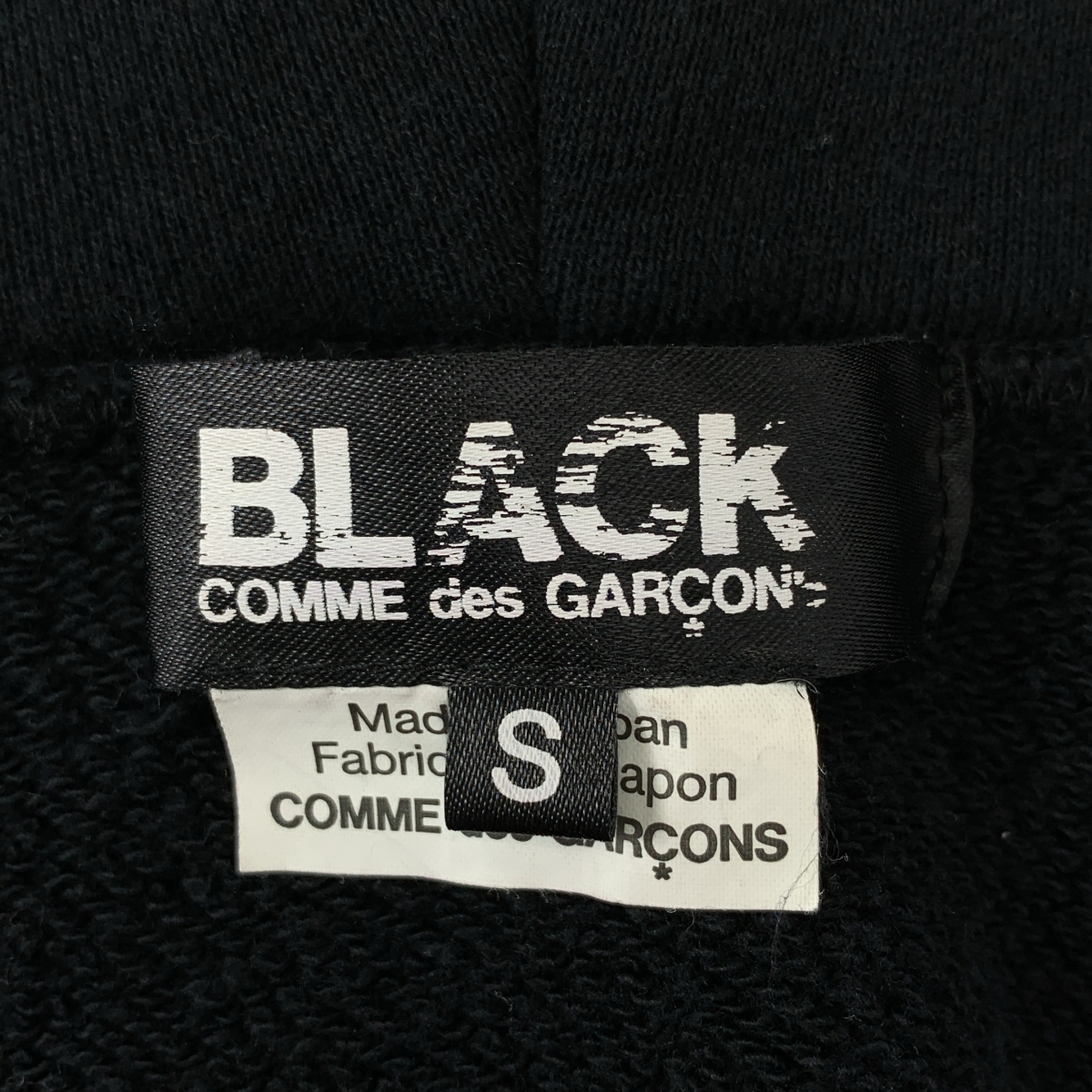 BLACK COMME des GARCONS / ブラックコムデギャルソン 異素材 シアー 切替 フーデッド ワンピース