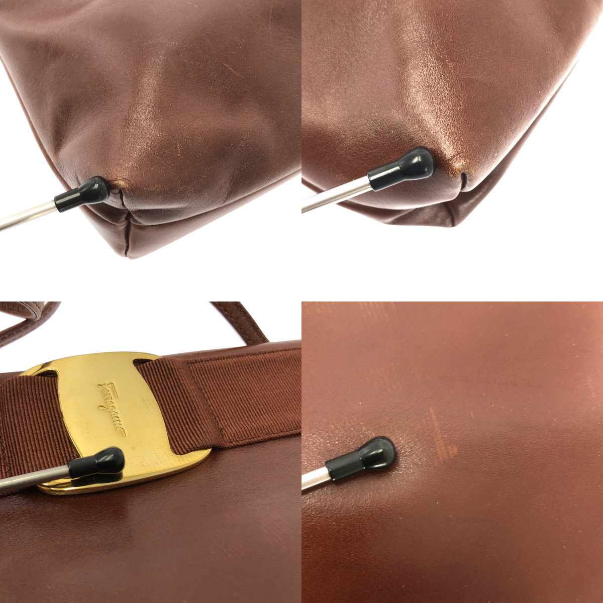 Salvatore Ferragamo / サルヴァトーレフェラガモ ヴァラ リボン レザーショルダーバッグ