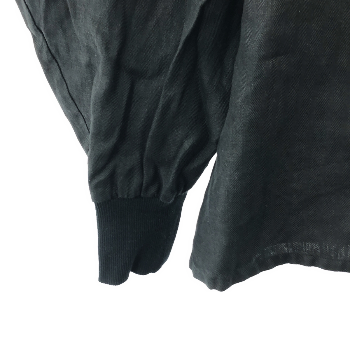 その他 スタンドカラー 袖リブ リネン ブラウス