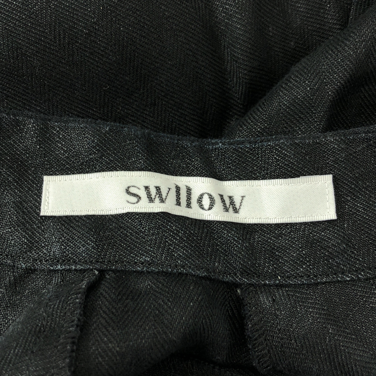 その他 スタンドカラー 袖リブ リネン ブラウス