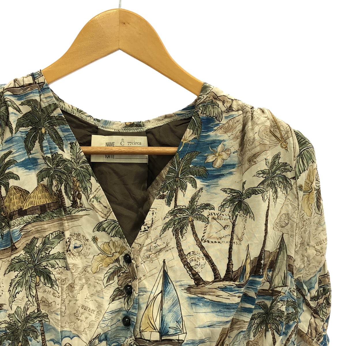 77 circa / ナナナナサーカ 総柄 リメイク シャツ ブラウス